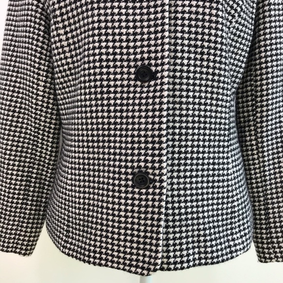 𝅺Vintage 90’s Talbots Women’s Houndstooth Wool Blazer Size 8 Classic - Picture 5 of 11